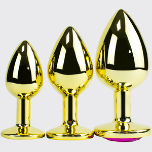 GOLDEN 3-PIECE SET|Jeweled Anal Plug|Prostate Massage