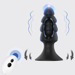 Anal Vibrator for Men Prostate Massager - Anal Sex Toys Anal Beads with Remote Control, 10 Modes Vibrating Anal Butt Plug Male Vibrators with Suction Cup, Christmas Tree Design, Quiet, Black