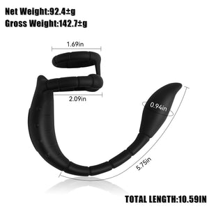 Dual Vibrating Penis Ring Stimulator with Mini Bullet, APP Remote Control Anal Plug Prostate Massager Penis Ring Male Vibrator for Men, Adult Couple Erotic Sex Toys