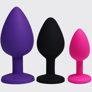 Silicone Trainer Beginner Anal Plugs - Xtoy King Anal Butt Plugs Trainer Kit, Adult Sex Toys for Prostate Massage, 3 Pcs Anal Plug Training Set for Beginner Advanced Users