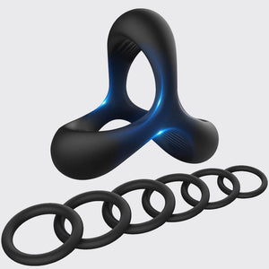 Silicone Penis Ring Male Sex Toys, Men’s Cock Rings Set with 7 Different Sizes for Erection Enhancing, Stretchy Erection Ring Adult Toys for Couples Pleasure