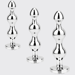 Anal Butt Plug 3Pcs Set Safety Metal for Anal Training with Crystal Diamond Base, Prostate Massager Sex Toys,for Beginners,Men and Women, Adult Couples, S&M,Gays