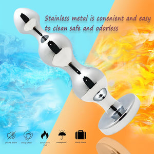 Anal Butt Plug 3Pcs Set Safety Metal for Anal Training with Crystal Diamond Base, Prostate Massager Sex Toys,for Beginners,Men and Women, Adult Couples, S&M,Gays