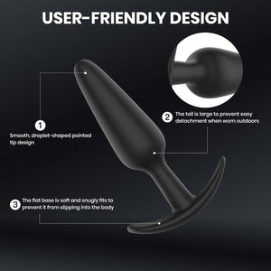 Anal Plug Trainer Kit - Silicone Butt Plug Anal Sex Toys with 3 Different Sizes for Adult Sex Toys & Games, Flared Base Prostate Massage Anal Toy for Beginners Advanced, Black