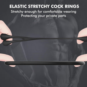 Silicone Penis Ring Male Sex Toys, Men’s Cock Rings Set with 7 Different Sizes for Erection Enhancing, Stretchy Erection Ring Adult Toys for Couples Pleasure