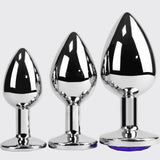 Silver 3-piece set｜Jeweled Anal Plug｜Prostate Massage