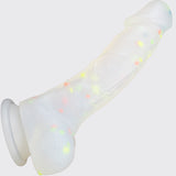 Lifelike Silicone Dildo for Masturbator, Realistic Dildo Real Penis with Colorful Ornament, Xtoy King Big Thick Dildo Toys for Enhance Women Sex Pleasure (Jelly)