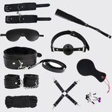 Bondage Restraints BDSM Sex Toys for Women, 10 Pcs Bondage Gear & Accessories, XTOY.US Fetish Bed Restraints for Couples and Adult (Black)