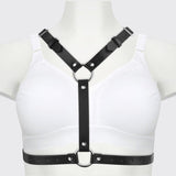 Xtoy King Lingerie for Women Sexy Naughty Chest Bra and Bandage Exotic Underwear,PU leather,Sleepwear with Demon Wings Black