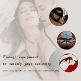 Bondage Restraints BDSM Sex Toys for Women, 10 Pcs Bondage Gear & Accessories, XTOY.US Fetish Bed Restraints for Couples and Adult (Red)