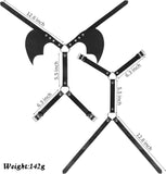 Xtoy King Lingerie for Women Sexy Naughty Chest Bra and Bandage Exotic Underwear,PU leather,Sleepwear with Demon Wings Black