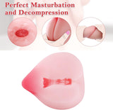 Pocket Pussy Stroker Masturbation Cup, Adult Sex Toys for Men Penis Glans Trainer,Manual Sucking Extrusion Male Masturbators, Open-Ended Penis Sleeve(Peach-Shape)
