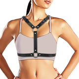 Xtoy King Lingerie for Women Sexy Naughty Chest Bra and Bandage Exotic Underwear,PU leather,Sleepwear with Demon Wings Black