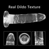 Realistic Dildo G Spot Stimulator, Crystal Clear Anal Dildos Xtoy King Soft Fake Penis Adult Sex Toys with Suction Cup Dildo for Women G-Spot Stimulation Deep Throat Training