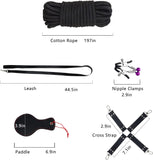 Bondage Restraints BDSM Sex Toys for Women, 10 Pcs Bondage Gear & Accessories, XTOY.US Fetish Bed Restraints for Couples and Adult (Red)