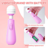 Mini Wand Vibrator Sex Toy for Women, G Spot Couples Vibrator Wand Massager with Battery & Flexible Head, Handheld Clitoral Vibrators for Nipple Clit Anal Stimulation, Quiet and Gentle