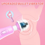 Mini Wand Vibrator Sex Toy for Women, G Spot Couples Vibrator Wand Massager with Battery & Flexible Head, Handheld Clitoral Vibrators for Nipple Clit Anal Stimulation, Quiet and Gentle