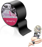 Restraint Bondage Tape BDSM Toys, Sex Restraints Static Electrostatic Tape Bondage Gear & Accessories for Fetish Fantasy Pleasure, 52 Feet, Non-Sticky, Shiny (Black)