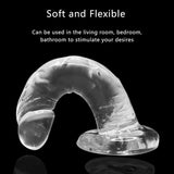 Realistic Dildo G Spot Stimulator, Crystal Clear Anal Dildos Xtoy King Soft Fake Penis Adult Sex Toys with Suction Cup Dildo for Women G-Spot Stimulation Deep Throat Training