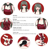 Bondage Restraints BDSM Sex Toys for Women, 10 Pcs Bondage Gear & Accessories, XTOY.US Fetish Bed Restraints for Couples and Adult (Red)