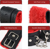 Bondage Restraints BDSM Sex Toys for Women, 10 Pcs Bondage Gear & Accessories, XTOY.US Fetish Bed Restraints for Couples and Adult (Red)