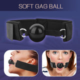 BDSM Bondage Restraints Kit with Comfortable and Durable Ball gags Choker and Adjustable HandcuffsNeck to Wrist Restraints kit,Slave SM Sex Toy Black