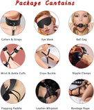 Bondage Restraints BDSM Sex Toys for Women, 10 Pcs Bondage Gear & Accessories, XTOY.US Fetish Bed Restraints for Couples and Adult (Red)