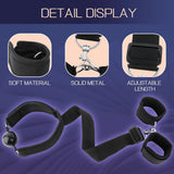 BDSM Bondage Restraints Kit with Comfortable and Durable Ball gags Choker and Adjustable HandcuffsNeck to Wrist Restraints kit,Slave SM Sex Toy Black