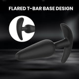 Anal Plug Trainer Kit - Silicone Butt Plug Anal Sex Toys with 3 Different Sizes for Adult Sex Toys & Games, Flared Base Prostate Massage Anal Toy for Beginners Advanced, Black