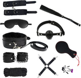 Bondage Restraints BDSM Sex Toys for Women, 10 Pcs Bondage Gear & Accessories, XTOY.US Fetish Bed Restraints for Couples and Adult (Black)