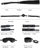 Bondage Restraints BDSM Sex Toys for Women, 10 Pcs Bondage Gear & Accessories, XTOY.US Fetish Bed Restraints for Couples and Adult (Black)