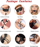 Bondage Restraints BDSM Sex Toys for Women, 10 Pcs Bondage Gear & Accessories, XTOY.US Fetish Bed Restraints for Couples and Adult (Black)