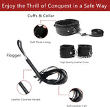 Bondage Restraints BDSM Sex Toys for Women, 10 Pcs Bondage Gear & Accessories, XTOY.US Fetish Bed Restraints for Couples and Adult (Black)