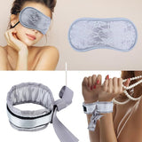 Bondage Sex Restraints BDSM Toys - Lace Eye Mask Blindfold and Bondage Handcuffs Set with Adjustable Velcro & Ribbon for Couples Adult Game Bedroom Fetish