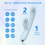 G Spot Vibrator Women Sex Toys, Xtoy King Rabbit Vibrator with 10 Powerful Vibrations Dual Motor Stimulator Rechargeable Vibrating Massager for Vagina Clitoris G-spot Stimulation