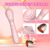 Powerful Vibrator for Women, 2 in 1 Vibrator Wand Massager with Tongue Licking Clitoral Stimulator & 12 Vibration Modes, Bendable Head Adult Sex Toy for Couples, Pink