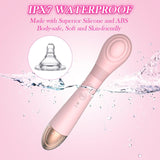 Powerful Vibrator for Women, 2 in 1 Vibrator Wand Massager with Tongue Licking Clitoral Stimulator & 12 Vibration Modes, Bendable Head Adult Sex Toy for Couples, Pink