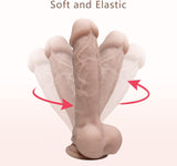 Lifelike Silicone Dildo for Masturbator, Realistic Dildo Real Penis with Strong Suction Cup, XTOY.US Big Thick Dildo Toys for Women Sex Pleasure ((Flesh))