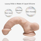 Lifelike Silicone Dildo for Masturbator, Realistic Dildo Real Penis with Strong Suction Cup, XTOY.US Big Thick Dildo Toys for Women Sex Pleasure ((Flesh))