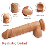 Realistic Dildo for Beginners Double-Layer Silicone Dildo, 8 Inch Big Thick Dildo with Strong Suction Cup, Realistic Penis Soft Anal Dildo for Stimulation G-Spot Sex Toys for Men and Women