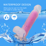 Glowing Realistic Dildo Silicone Dildo Anal Sex Toys with Curved Shaft & Balls for Beginner, Xtoy King Thrusting Dildo Realistic Penis for Vaginal G-Spot Stimulation (Rose Red)
