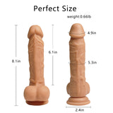 Realistic Dildo for Beginners Double-Layer Silicone Dildo, 8 Inch Big Thick Dildo with Strong Suction Cup, Realistic Penis Soft Anal Dildo for Stimulation G-Spot Sex Toys for Men and Women