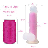 Glowing Realistic Dildo Silicone Dildo Anal Sex Toys with Curved Shaft & Balls for Beginner, Xtoy King Thrusting Dildo Realistic Penis for Vaginal G-Spot Stimulation (Rose Red)